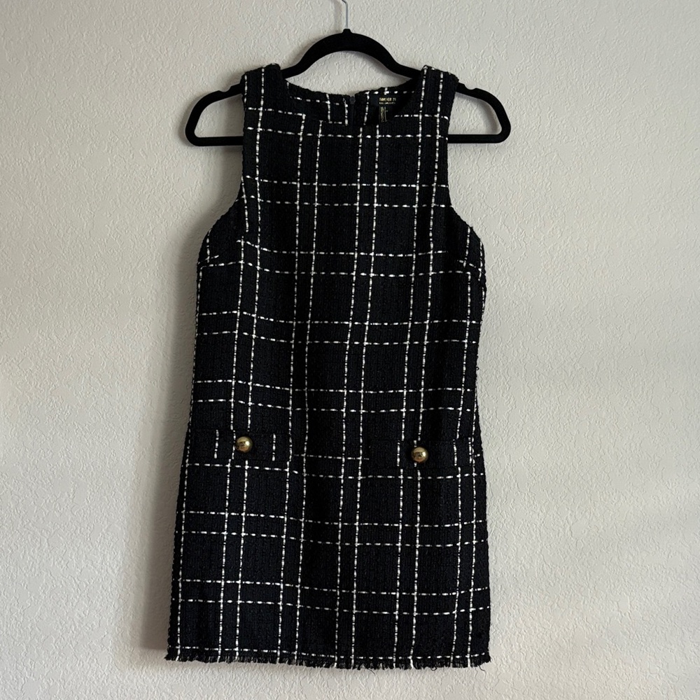 Forever 21 Black and White Grid Mini Dress